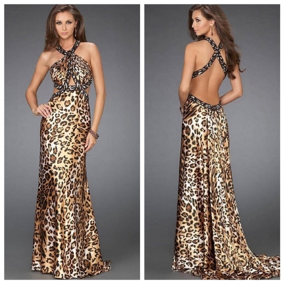La Femme | Dresses | La Femme Leopard Cheetah Print Prom Dress Gown